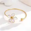 Conjunto de pulseira, colar e anel de flor de esmalte mais vendido da TEMU para mulheres, joias de gargantilha de luxo leve estilo francês de alta qualidade