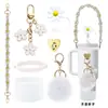 Portavasos de Silicona Tapa para Vaso de Agua Stanley Cuerda para Bolso Cadena de Flor para Taza Colgante de Corazón Set Tejido Accesorios Venta al por Mayor
