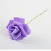 Flor de Espuma Artificial Rosa Simulada de 7 cm con Tallo Flor Artificial Decoración de Boda Ramo de Flores Stock al por Mayor