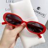 Nuevas gafas de sol europeas y americanas con montura pequeña de ojo de gato, personalidad moderna, gafas de sol de calle lisas rojas de red, gafas de sol resistentes al sol, gafas resistentes a los rayos UV