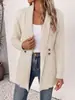 2026 Estación Independiente Amazon Cárdigan Casual de Punto para Mujer de Doble Botonadura con Cinturón Decorativo Estilo Perezoso Versátil Suéter de Longitud Media