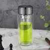 Taza de regalo publicitaria personalizada de fábrica, taza de té engrosada, taza de vidrio de borosilicato de doble capa con logotipo impreso, taza ovalada