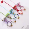 8cm Nudo de Diamante Colorido Borla Corta Estilo Antiguo Hanfu Accesorio Colgante DIY Hecho a Mano Tejido Bolsita Colgante de Abanico