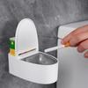 Cenicero Creativo para Inodoro con Tapa, Autoadhesivo, Pegatina sin Rastro, Puede Sostener Teléfono Móvil, Cenicero de Baño al por Mayor