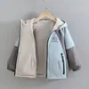 Chaqueta Reversible para Niños 2026 Otoño e Invierno Nuevo Estilo Chaqueta con Cremallera de Forro Polar para Niños Mayores Sudadera con Capucha de Dibujos Animados Resistente al Viento
