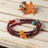 Pulsera de Cristal Multiprecioso con Granate Natural para Mujer, Pulsera de Cristal Rosa y Jade Hetian de Moda y Versátil Joyería al por Mayor