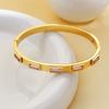 Pulsera de titanio y acero dorado estilo europeo y americano, pulsera de acero inoxidable de alta calidad con diamantes para mujer, no se decolora, lujo ligero, adornos nuevos de alta calidad