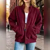 Otoño 2026 Nueva Ropa Femenina Europea y Americana Estilo Retro Casual Holgada Cuello Alto Cremallera Hombro Caído Manga Larga Chaqueta