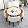 Mesa de Comedor Simple que Ahorra Espacio para Uso Doméstico, Adecuada para Apartamentos Pequeños, Mesa de Comedor para Negociaciones en Tiendas, Juego de Mesa y Sillas, Mesa Redonda para Recepción