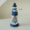 Decoraciones Estilo Mediterráneo Regalos Creativos Accesorios para Sesiones Oceánicas Artesanía Adornos de Faro Pequeño de Madera de 13 cm