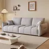 Sofá de Felpa Apto para Gatos para Apartamentos Pequeños, Juego Completo de Lujo Ligero, Sofá Recto Color Crema, Juego Completo de Sofá Pequeño para Sala de Estar de Alquiler, Yuanfeng
