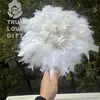 Leque Romântico de Penas Estilo Ocidental, Leque para Festa de Pedido de Casamento, Leque Africano para Uso em Casamento de Noiva