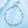 Jingdong Tmall Pulsera de Zirconia Azul Lujo Ligero para Mujer Corazón de Océano Moda Número Digital 8 Joyería para Mano Pulsera de Amor Infinito