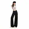 Jeans rectos para mujer transfronterizos, colección de otoño 2026 estilo americano de Lyocell, jeans casuales de algodón de color liso