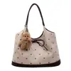Bolsa Grande de Bolinhas Retro para Mulheres 2026 Nova Bolsa de Ombro/Axila Casual para Trabalho Bolsa Tote Versátil para o Dia a Dia