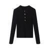 Camisa Polo de Lana Merino Hilo Peinado Yangtsé Color Blanco Rocío Cuello Solapa Manga Larga Tejido Fino Camisa Base para Viajar para Mujer