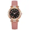 Reloj de Mujer Modelo Nuevo Transfronterizo, Moda Deportiva, Casual, Lujo Ligero, Patrón de Estrella de Mar Incrustado con Diamantes Correa de Cuero Reloj de Cuarzo para Mujer