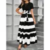Em Estoque Comércio Exterior Transfronteiriço Amazon Aliexpress Tk Europeu e Americano Primavera/Verão Nova Moda Vestido Elegante de Alta Qualidade Manga Curta