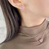 Aretes de tachuela de suministro en vivo, temperamento amoroso, para la oficina, mujeres, exquisitos, simples, estilo Ins, rosa dulce, amarillo, forma de corazón, joyería para el oído