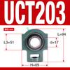 Rolamento esférico externo com alojamento UCT204 UCT205 UCT206 UCT207 UCT208 alojamento de rolamento de assento deslizante