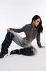 Chaqueta corta popular transfronteriza europea y americana con cuello alto de gamuza sintética para mujer, con cremallera, corte ajustado, corta, chaqueta de motociclista vintage