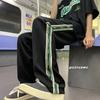 Pantalones americanos de pierna ancha para hombre y mujer, verano nuevo, costuras de alta calle, pantalones deportivos rectos, diseño de estilo de Hong Kong, pantalones largos de personalidad