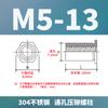 Tuerca remachable hexagonal de acero inoxidable en stock M3M4M5 con orificio pasante SOS-3.5M3/M4/304