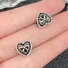 Aleación de Plata Antigua Plata de Tíbet Corazón Doble Corazón de Durazno Amor Cuentas de Agujero Grande Accesorios de Pulsera Versátiles Joyería Pequeña Cuentas Sueltas