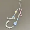 Corrente de Celular Feminina com Contas Ins Corrente para Pendurar Corrente com Pingente de Laço Lanyard com Pingente de Câmera Ccd Nova Tendência Popular
