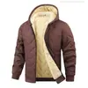 Chaqueta de algodón cálida con capucha forrada de forro polar ultrasónico, talla europea 2026, para hombre, abrigo engrosado de forro polar de cordero para mediana edad y ancianos, talla europea transfronteriza