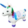 Material Nuevo Gran Flash Música Pintado Caballo Saltador Unicornio Inflable Más Grueso Juguete para Niños Caballo Triángulo Más Grueso