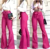 Jeans de boca larga flare com cordão, cintura alta, que levanta o bumbum, de comércio exterior europeu e americano, mais vendido na Amazon, AliExpress, eBay para mulheres
