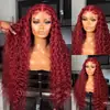 Comércio Exterior Moda Europeia e Americana vermelho-vinho Pequeno Rolo Rolo Manual Cabelo Cacheado África Quente Renda Frontal Peruca de Renda Cobertura Completa da Cabeça