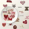 50 pegatinas PET temáticas de letras para el Día de San Valentín, con diseños de garabatos, perfectas para decorar diarios, papelería y para ventas transfronterizas; una colección de pegatinas estilo retro