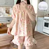Pijama com Bojo para Mulheres, Algodão Nuvem Fino de Verão com Shorts de Manga Curta, Conjunto Casual Doce Estilo Princesa para Casa