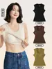 [Seda Acetato Lana de Oveja] Chaleco Térmico Derong para Mujer de Terciopelo Camiseta Interior con Almohadilla para el Pecho Otoño e Invierno para Mujer