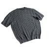 Camiseta Branca de Tricô de Manga Curta Masculina Verão Solta Gola Redonda Suéter Ins Top de Alta Qualidade Roupa Casual Masculina Coreana