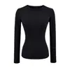 Camiseta Feminina Estilo Francês Slim Fit Picante de Manga Longa para Outono, Top Interno Afinando a Cintura Ampulheta, Camisa Base de Cor Sólida
