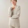 Novo Suéter de Malha Gola V de Cashmere para Outono e Inverno para Mulheres, Suéter de Lã com Fenda de Comprimento Médio, Suéter Emagrecedor, Peça de Cima Versátil