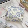 5792 Bolsa de Maquiagem Floral Pastoral, Clutch com Estampa Artística, Bolsa de Higiene Pessoal, Bolsa de Armazenamento Portátil, Necessaire para Loção e Maquiagem