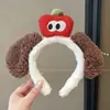 Diadema de peluche de dibujos animados linda y adorable para niñas, diseñada para lavarse la cara, evitar que el cabello se resbale y perfecta para tomar fotografías