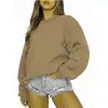 Sudaderas Casuales Deportivas Unisex Transfronterizas Cuello Redondo Pulóveres Hip-Hop Color Sólido Con Felpa Manga Larga Camisetas Base Venta al por Mayor