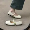 Zapatos Mary Jane planos versátiles de punta cuadrada para mujer, estilo retro suave de principios de primavera, mocasines planos con un toque juvenil y suelas blandas