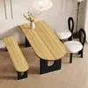 Novo balcão de ilha estilo retrô francês, mesa de jantar e cadeiras, mesa de jantar semicircular de parede para apartamento pequeno, mesa longa de negociação e recepção