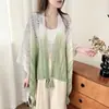 Chal étnico retro de Yunnan con encaje, para vacaciones, tejido, calado, borlas, cárdigan de primavera y otoño, capa de viaje, chal para cubrir