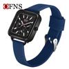 Reloj de Cuarzo Oufani Simple Luminoso de Moda Esfera Cuadrada Resistente al Agua Reloj de Cuarzo Douyin Dropshipping
