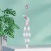 Anillo Original de Lujo para Ombligo de Pavo Real con Borlas, Incrustado con Circonia 3A, Súper Brillante, Imprescindible para el Verano