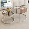 Apartamento Pequeño Hogar estilo crema moderno transparente vidrio Changhong Negro Neto mesa de centro creativa simple sala de estar hogar