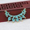 Accesorios para tocados con borlas porosas de esmalte azul ardiente de imitación de oro esmeralda con punta de cobre chapada en oro de Yiwu B3345