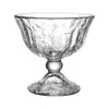Vaso Alto para Helado con Patrón Vertical Estilo Retro en Relieve, Vaso para Postre de Vidrio, Vaso para Helado, Vaso Alto, Vaso para Jugo, Vaso para Agua